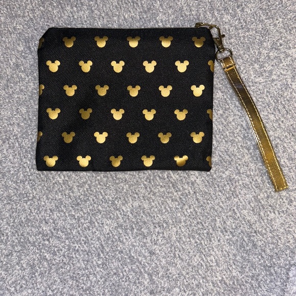 Disney Other - Disney Black and Gold Mickey Mouse Pouch
